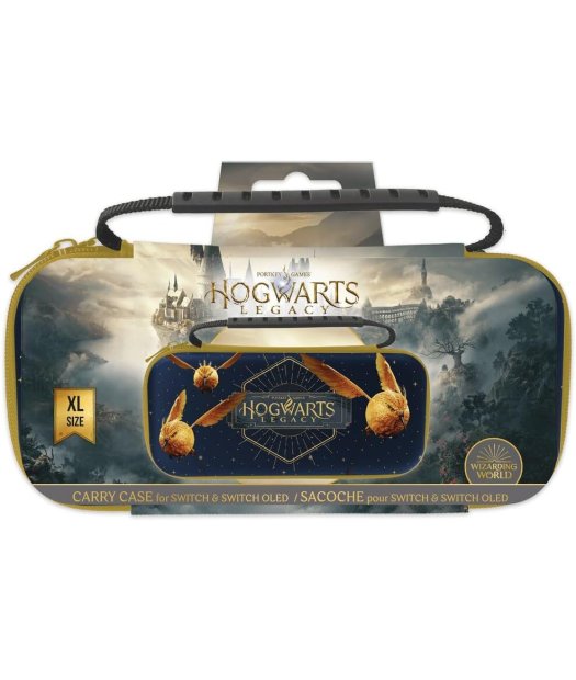 bolsa consola nintendo switch/oled hogwarts dorada