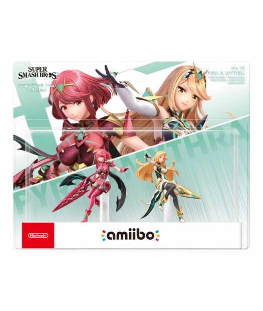 figura amiibo pyra & mythra (super smash bros)