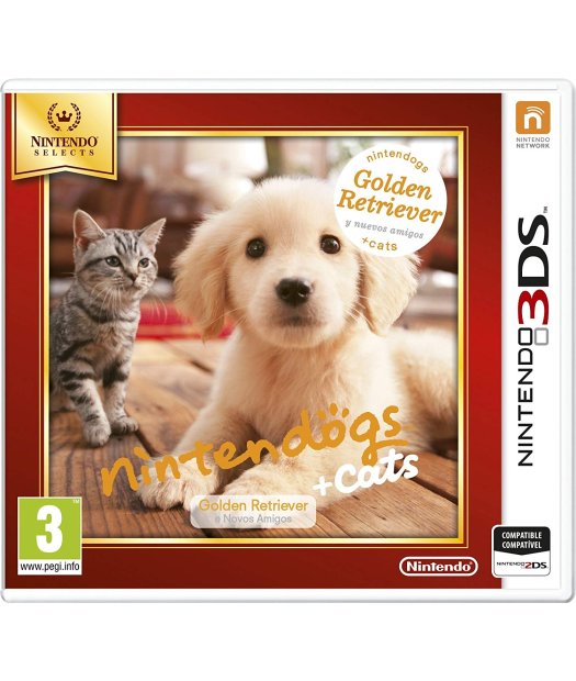 n3ds nintendogs + cats golden retriever selects