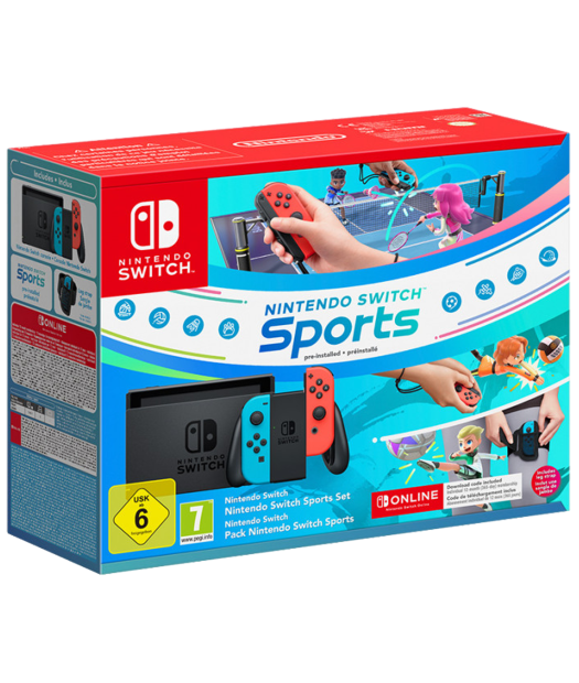 consola nintendo switch+switch sports+12 meses onl