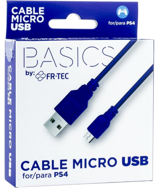 cable carga micro usb para mando ps4 azul