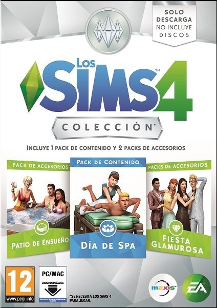 pc los sims 4 coleccion (patio ensueo+spa+glamur)