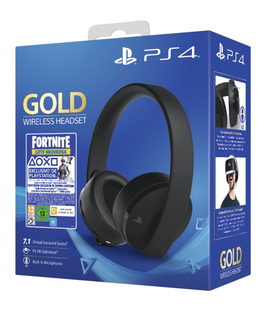 auriculares wireless gold 7.1+voucher fortnite ps4