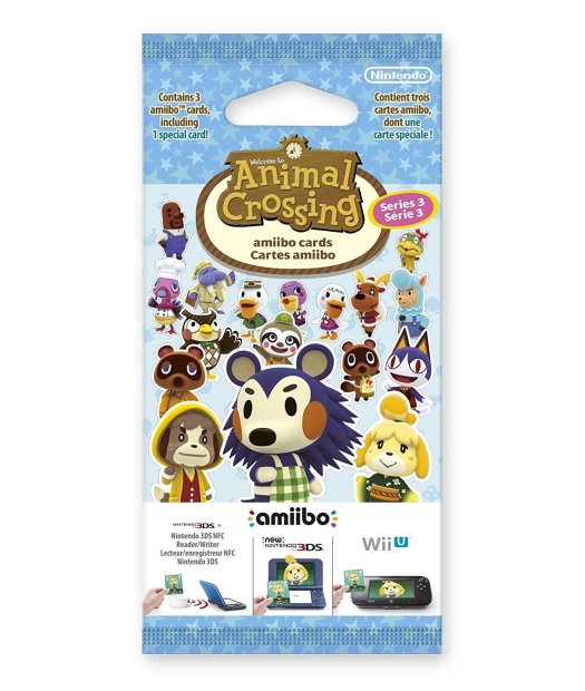 pack 3 tarjetas amiibo animal crossing serie 3