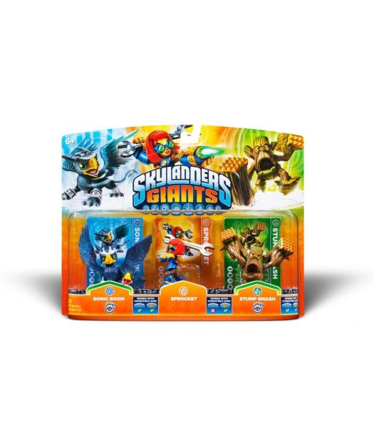 skylanders pack 3 (sonic boom+sprocket+stump smash