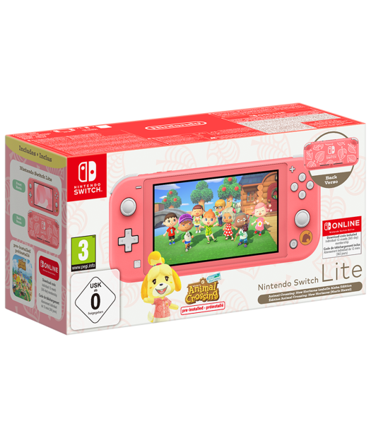 consola switch lite coral+animal crossing+12 m