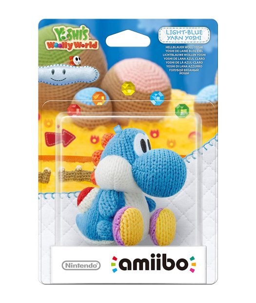 figura amiibo yoshi lana azul celeste